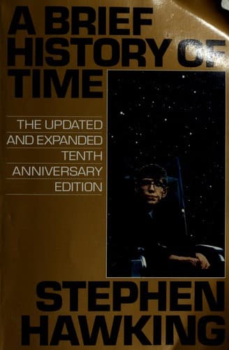 A Brief History of Time by Stephen Hawking, book cover