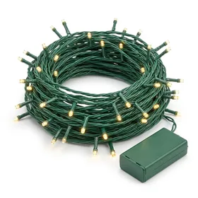 HOME LIGHTING 66ft 200 LED Green Wire Fairy String Lights