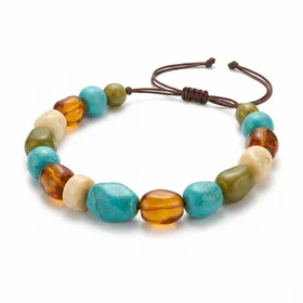 RISHEGAE Chunky Resin Beaded Choker, Adjustable Surfer Strand